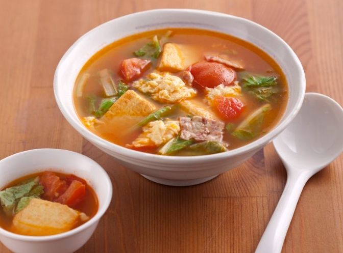 番茄豆腐蛋花湯做法