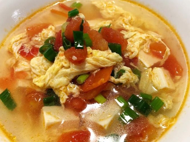 番茄豆腐蛋花湯食譜