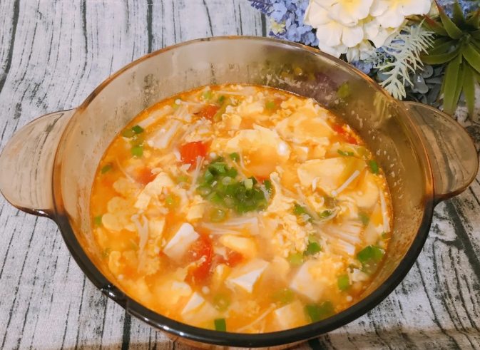 番茄豆腐蛋花湯做法